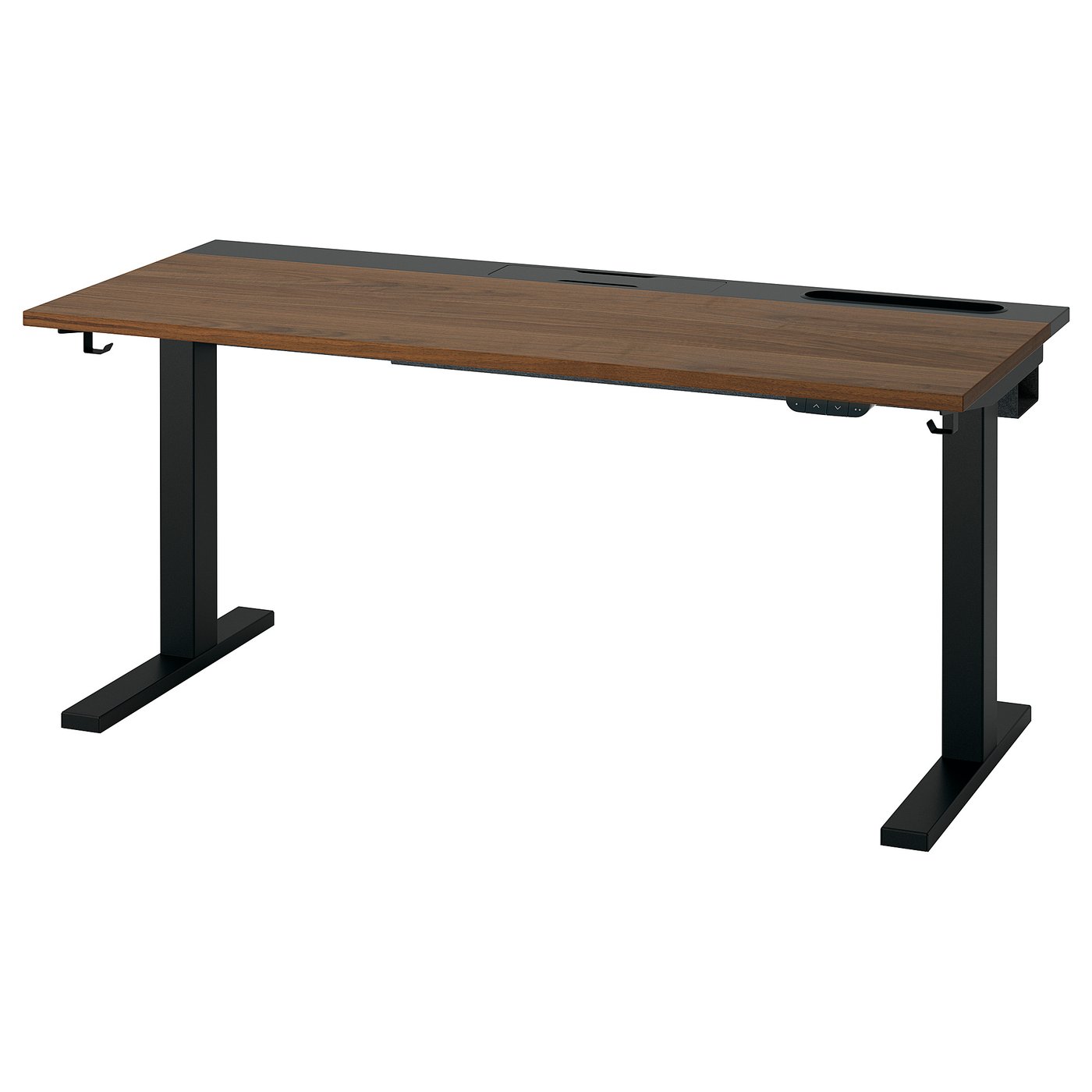 Møbelmontering MITTZON Skrivebord hæve/sænke, elektrisk valnøddetræsfiner/sort, 140x60 cm | Billig & Hurtig i København