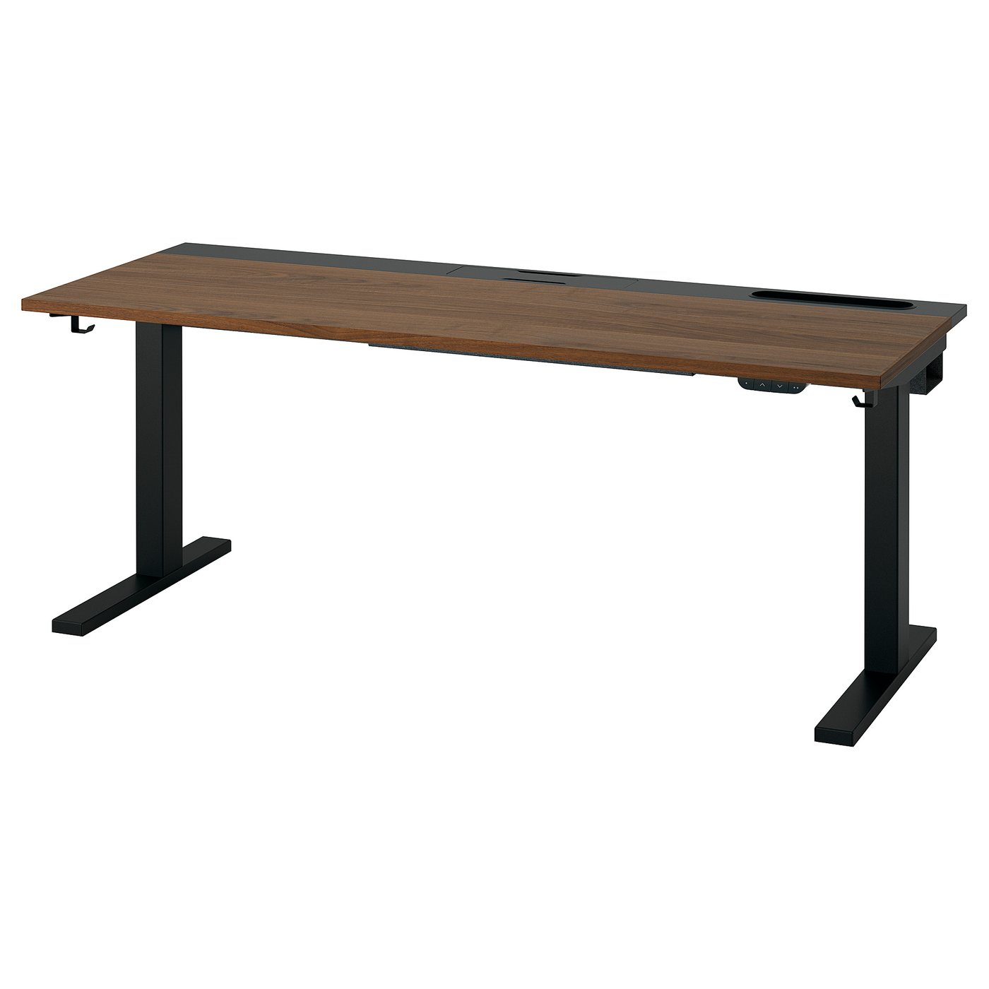 Møbelmontering MITTZON Skrivebord hæve/sænke, elektrisk valnøddetræsfiner/sort, 160x60 cm | Billig & Hurtig i København
