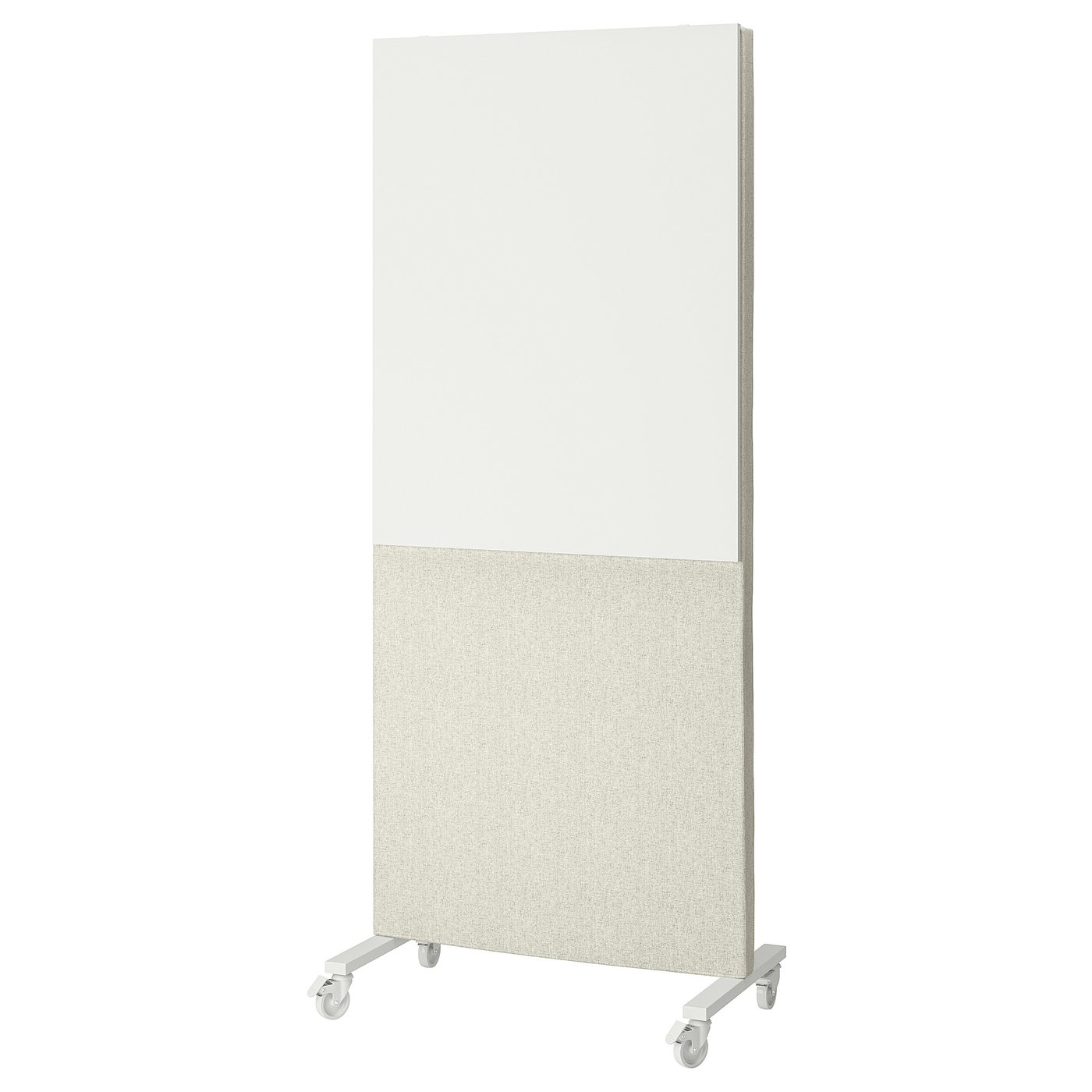 Møbelmontering MITTZON Stel m hjul/akustikskærm/whiteboard, Gunnared beige/hvid, 85×205 cm
