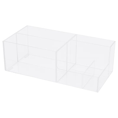 Klar akryl makeup organizer med flere rum, let synlighed.
