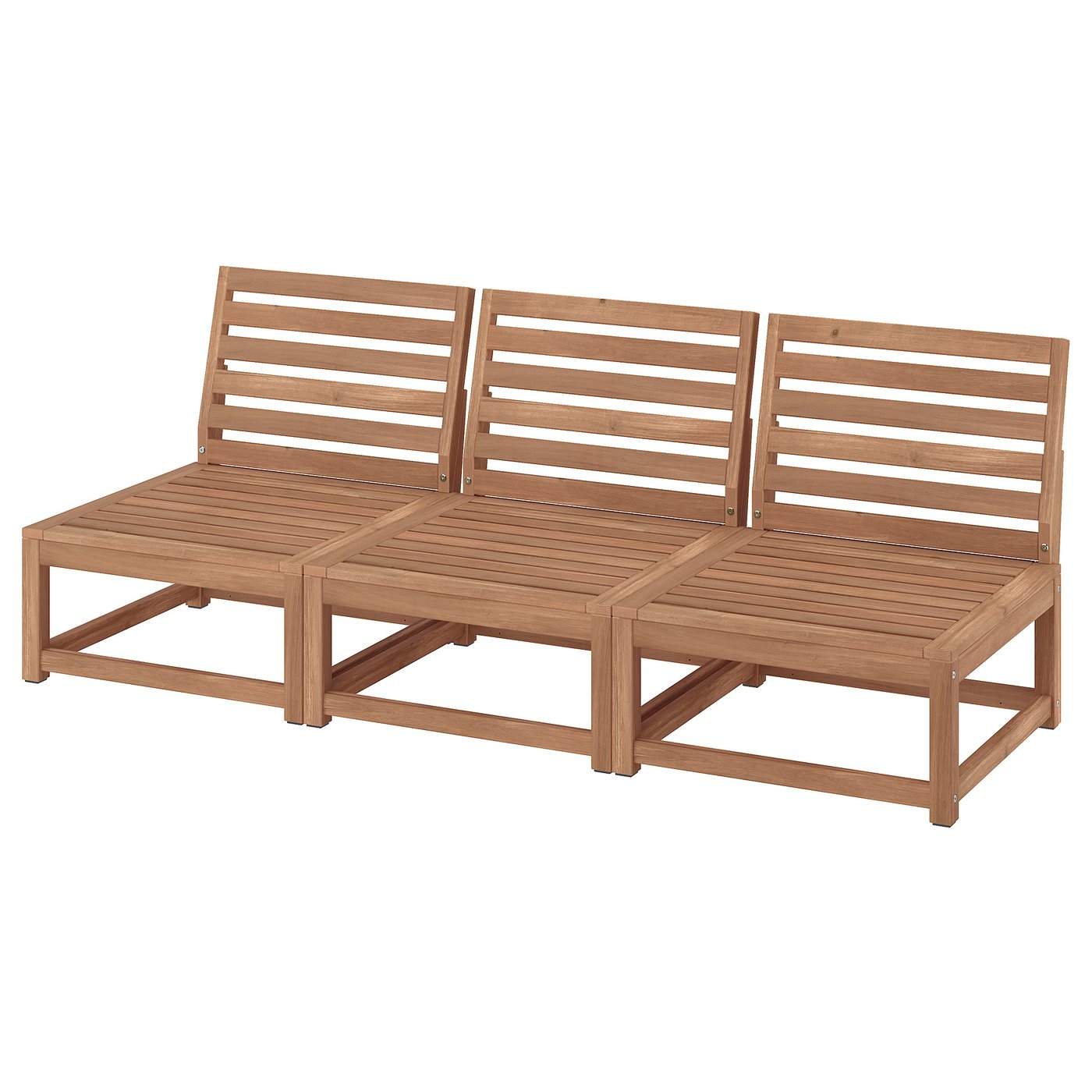 Møbelmontering NÄMMARÖ 3-pers. modulopb. sofa, ude, lysebrun med bejdse