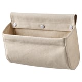 NEREBY opbevaringslomme, beige, lærred. Rektangulær form, klap med 2 knopper.