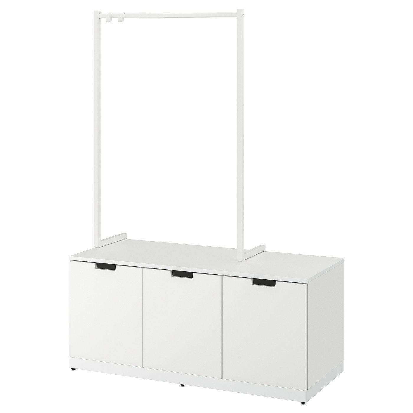 Møbelmontering NORDLI Kommode 3 skuffer, hvid, 120×169 cm