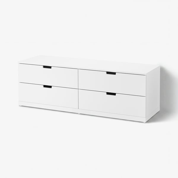 NORDLI Kommode 4 skuffer, hvid, 160x54 cm