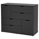 NORDLI Kommode 6 skuffer, antracit, 120x99 cm