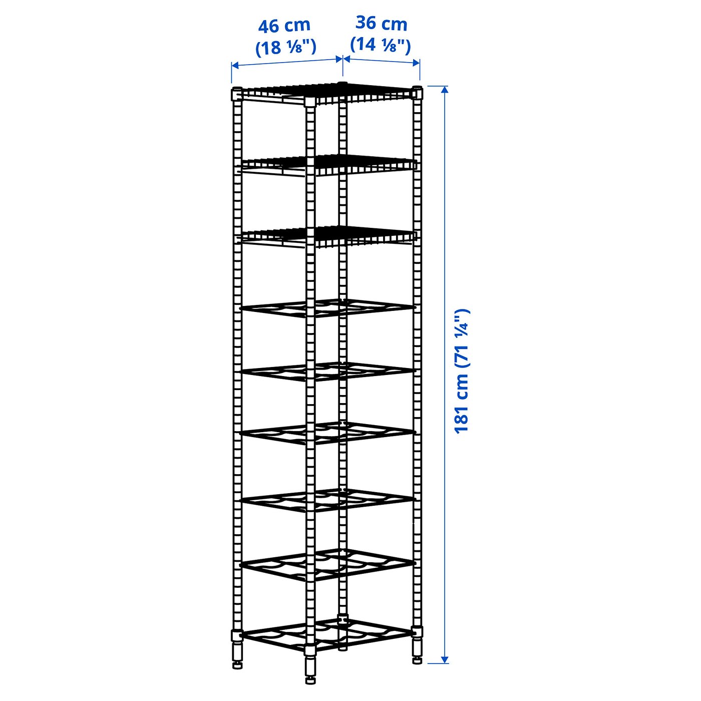 cyklus foran hvede OMAR Reol, 46x36x181 cm - IKEA