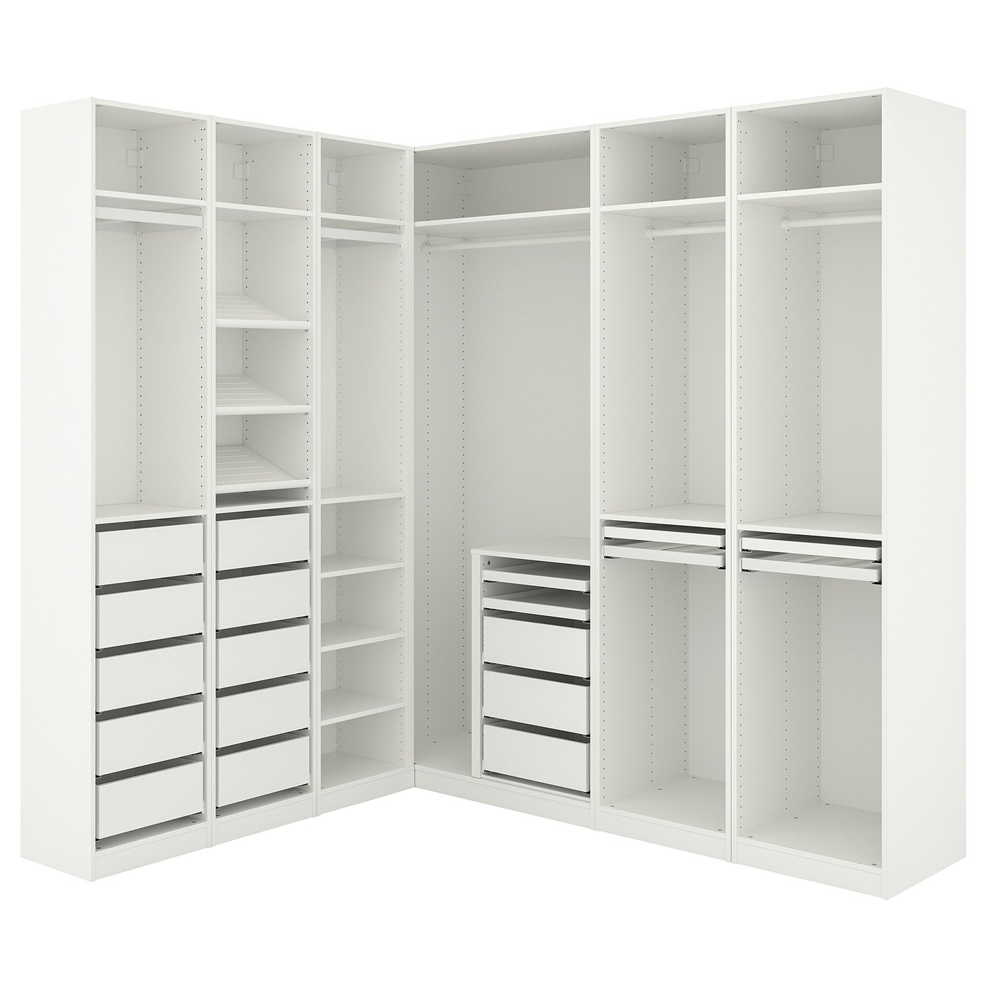 Møbelmontering PAX Hjørnegarderobe, hvid, 211/213×236 cm