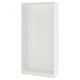 Et hvidt ikea PAX garderobestel, rektangulært, klar til montering, med et minimalistisk design.