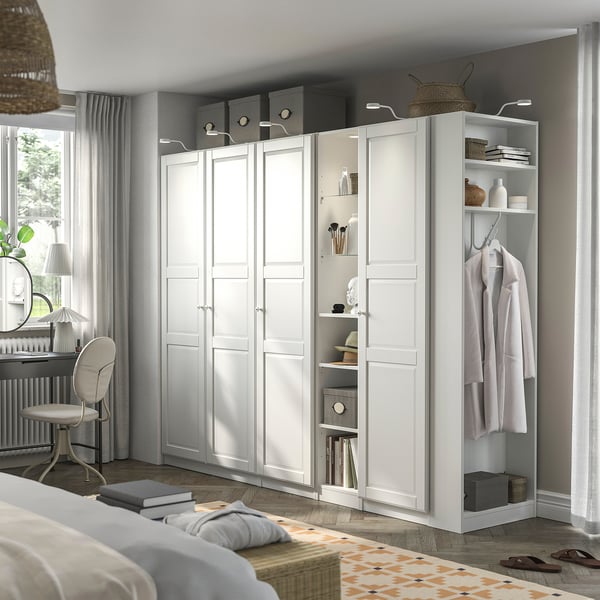 PAX / TYSSEDAL Garderobekombination, hvid hvid/hvid, 255x60x201 cm