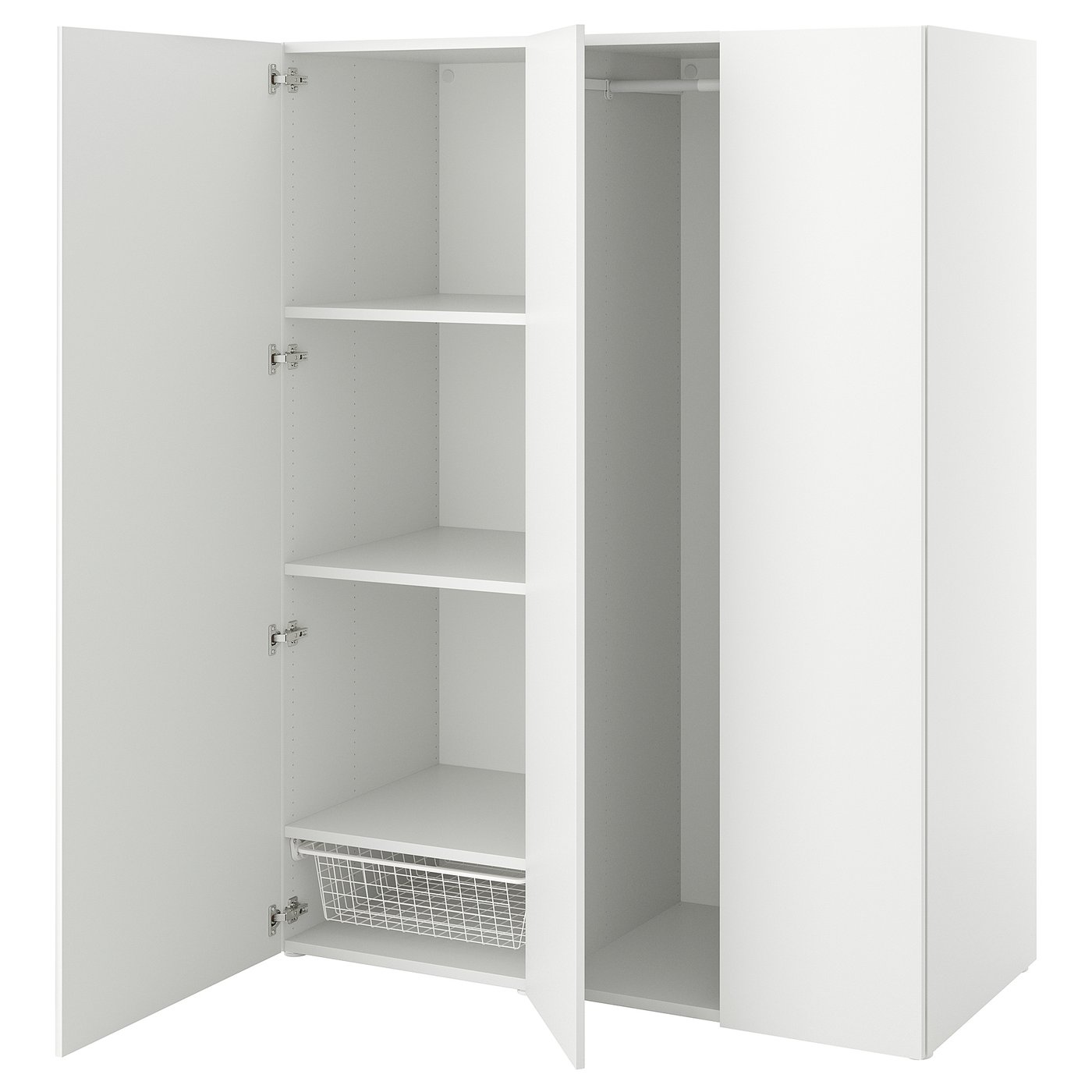 Møbelmontering PLATSA Garderobe m 3 døre, hvid/Fonnes hvid, 140x57x181 cm | Billig & Hurtig i København