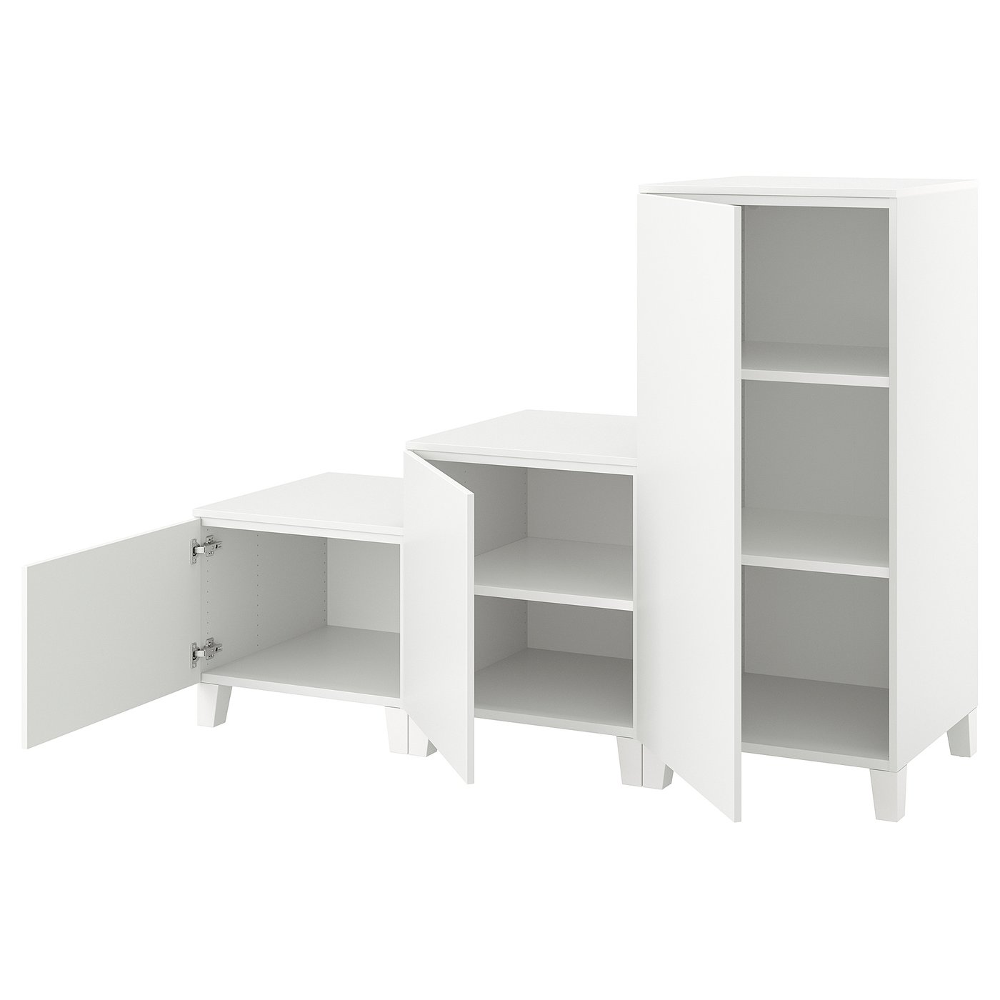 Møbelmontering PLATSA Garderobe m 3 døre, hvid/Fonnes hvid, 180x57x133 cm