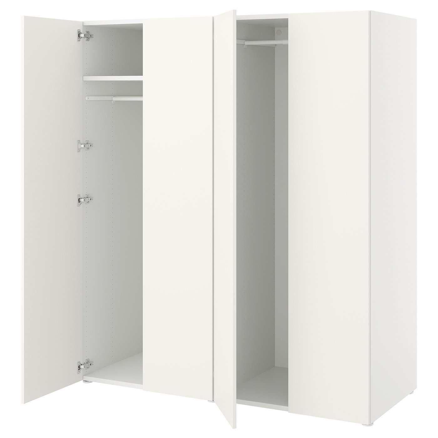 Møbelmontering PLATSA Garderobe m 4 døre, hvid/Fonnes hvid, 160x57x181 cm | Billig & Hurtig i København