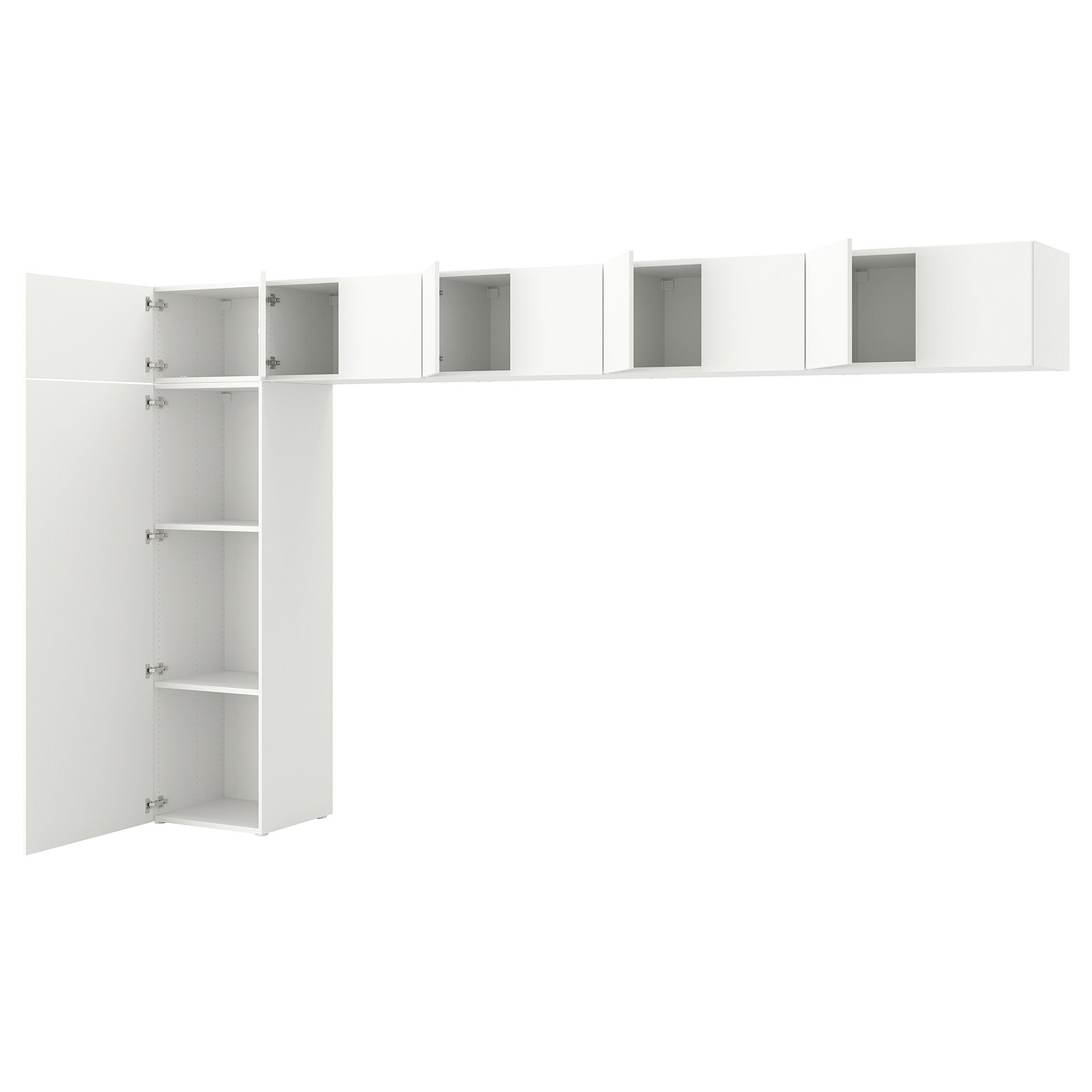 Møbelmontering PLATSA Garderobe med 10 døre, Fonnes hvid, 380x42x221 cm | Billig & Hurtig i København