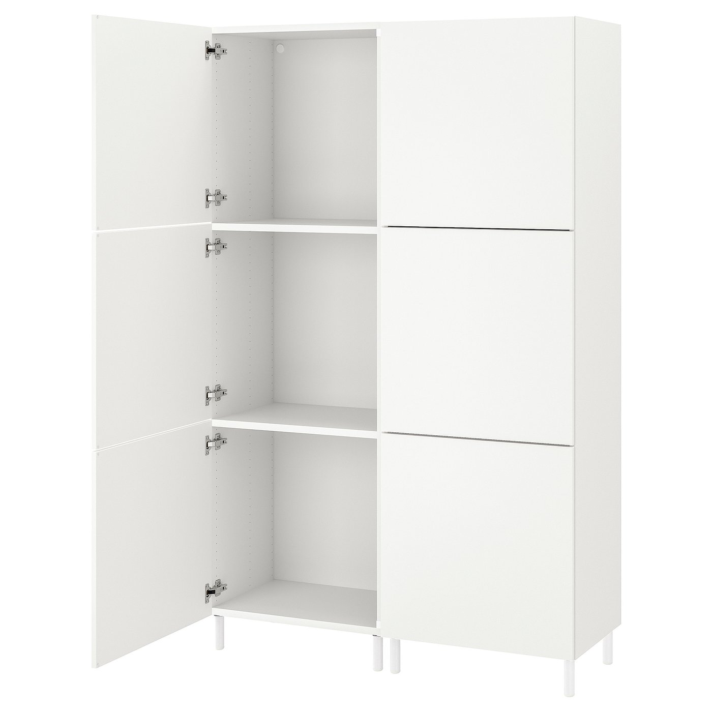 Møbelmontering PLATSA Garderobe med 6 døre, hvid/Fonnes hvid, 120x42x191 cm | Billig & Hurtig i København
