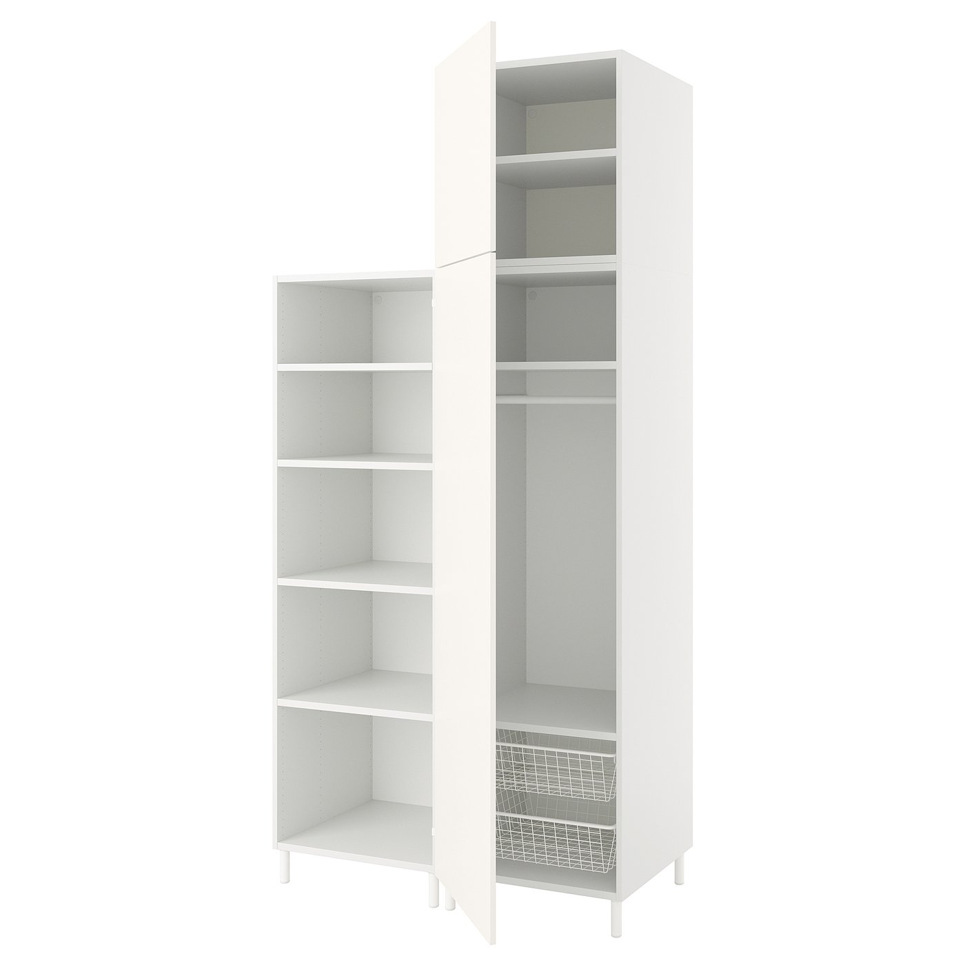 Møbelmontering PLATSA Garderobeskab med 2 døre, hvid/Fonnes hvid, 120x57x251 cm
