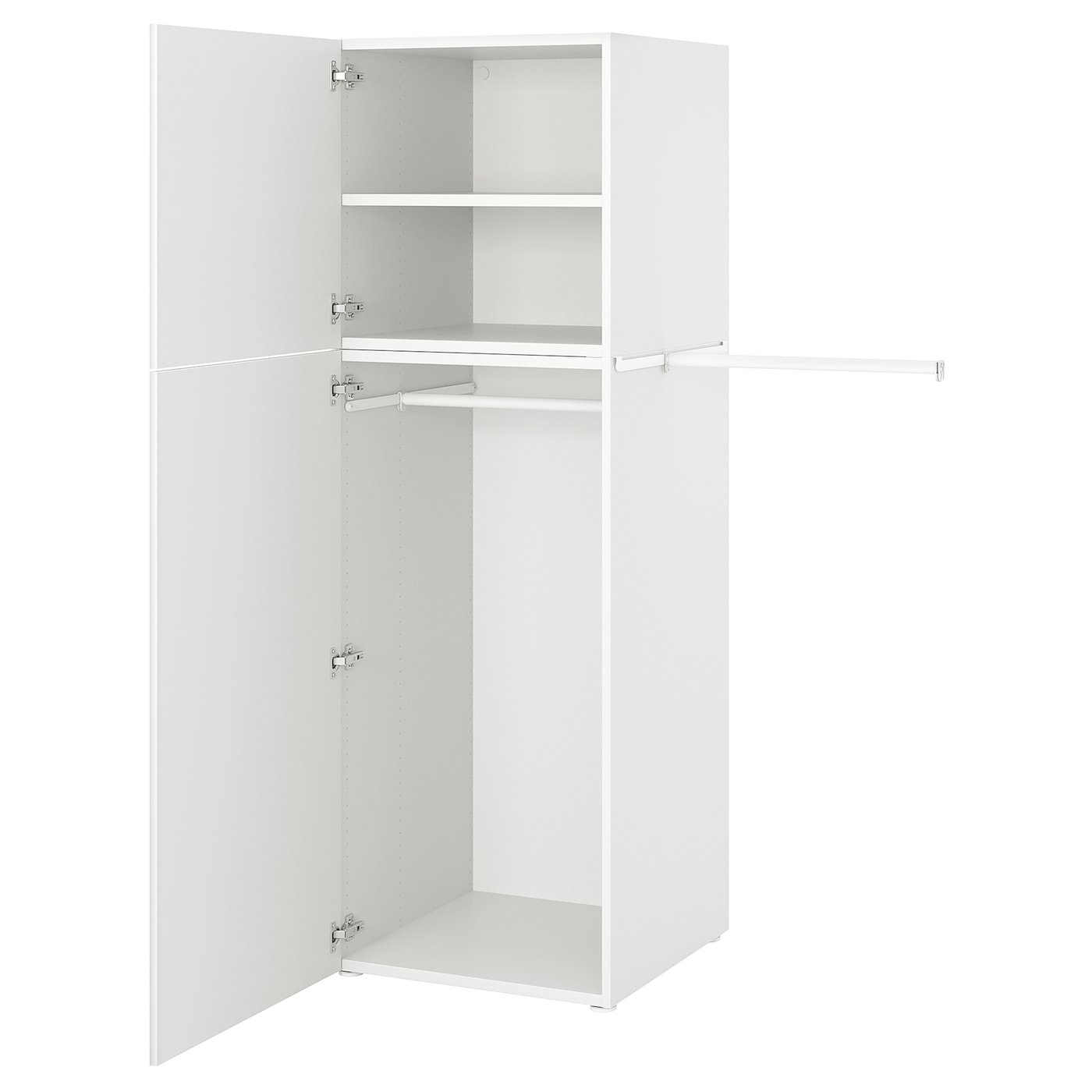 Møbelmontering PLATSA Garderobeskab med 2 døre, hvid/Fonnes hvid, 90-107x57x181 cm