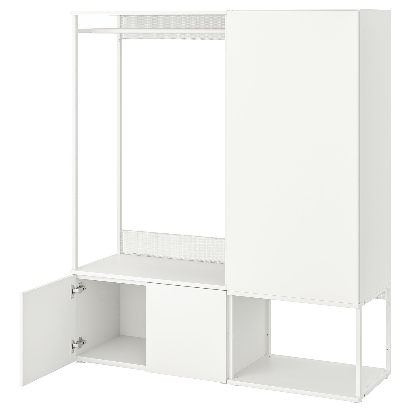 Møbelmontering PLATSA Garderobeskab med 3 døre, hvid/Fonnes hvid, 140x42x161 cm