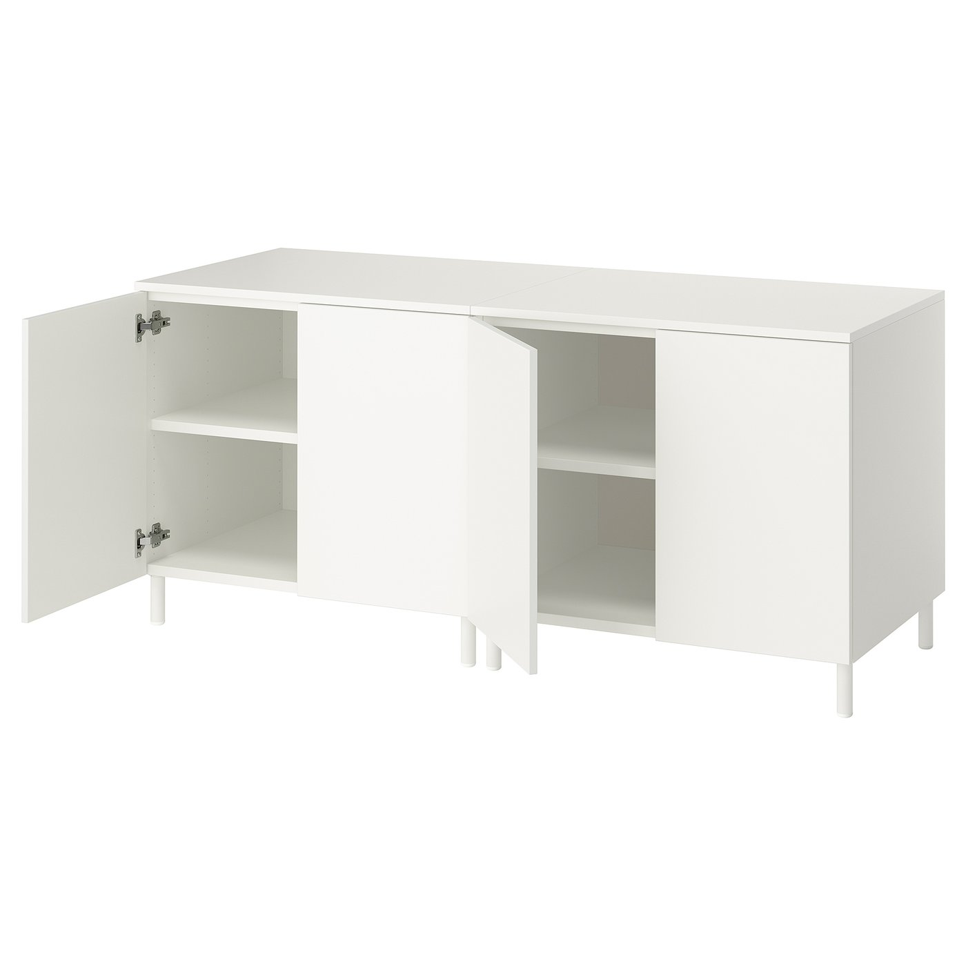 Møbelmontering PLATSA Opbevaring med låger, hvid/Fonnes hvid, 160x57x73 cm