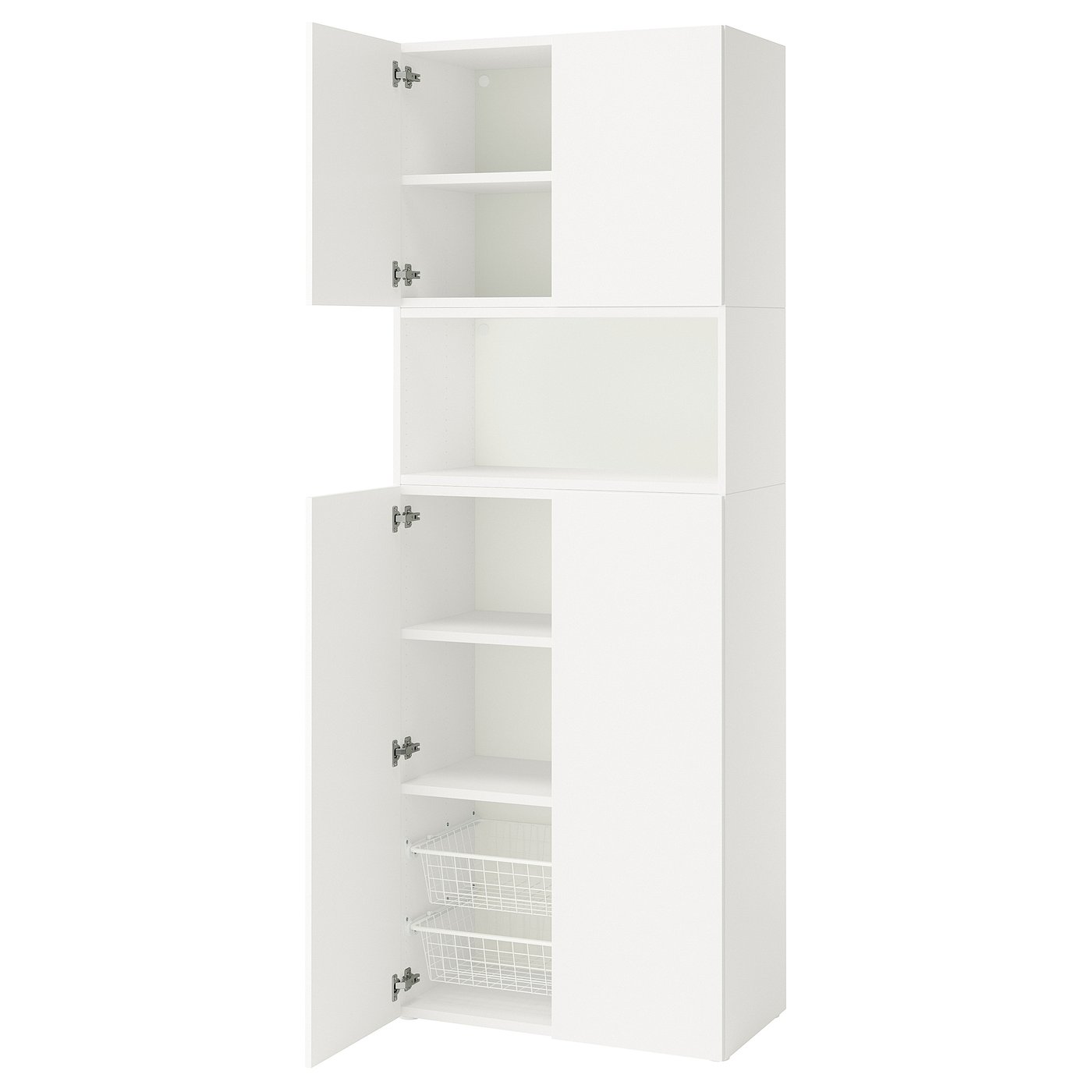 Møbelmontering PLATSA Opbevaring med låger, hvid/Fonnes hvid, 80x42x221 cm
