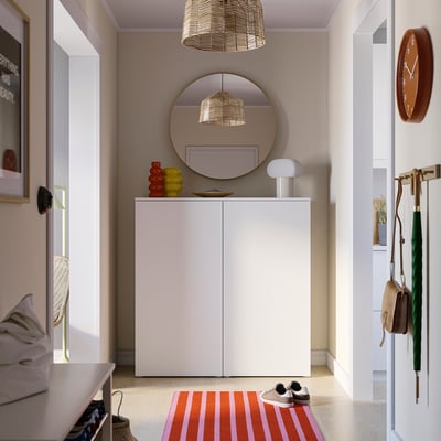 PLATSA Skoskab/opbevaring, hvid/Fonnes hvid, 120x42x123 cm