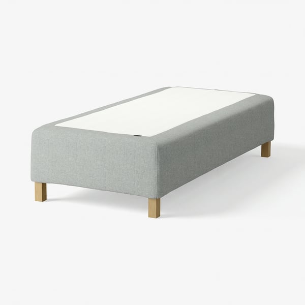RÅHOLMAR Boxmadras med pocketfjedre, 5 zoner, inkl. ben medium/Tibbleby beige/grå, 90x200 cm
