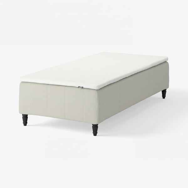 RÅHOLMAR Boxmadras med pocketfjedre, 5 zoner, inkl. ben og topmadras fast/Knisa lys beige Nisseholm, 80x200 cm