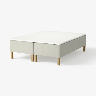 RÅHOLMAR Boxmadras med pocketfjedre, 5 zoner, inkl. ben og topmadras fast/Knisa lys beige Nisseholm, 160x200 cm