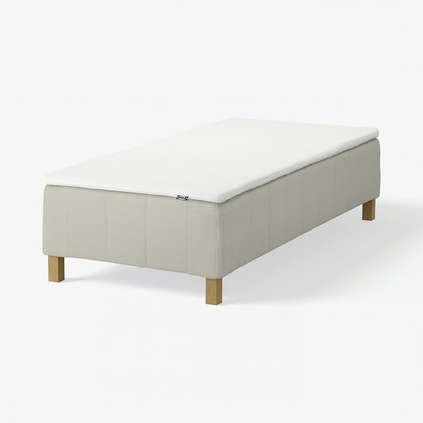 RÅHOLMAR Boxmadras med pocketfjedre, 5 zoner, inkl. ben og topmadras fast/Knisa lys beige Nisseholm, 80x200 cm