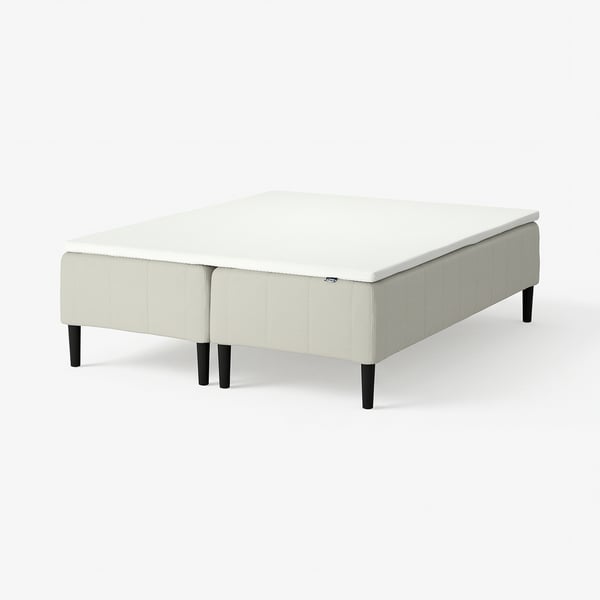 RÅHOLMAR Boxmadras med pocketfjedre, 5 zoner, inkl. ben og topmadras medium/Knisa lys beige Nordberget, 160x200 cm