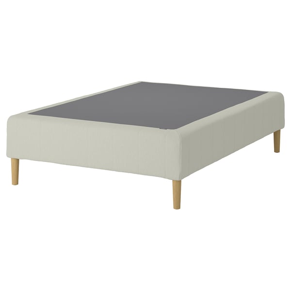RENFJÄLLET Boxmadras med pocketfjedre, inkl. ben fast/Knisa lys beige, 120x200 cm