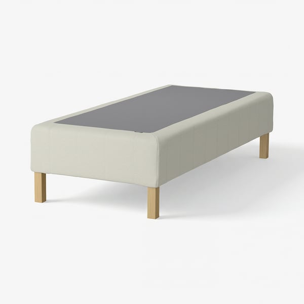 RENFJÄLLET Boxmadras med pocketfjedre, inkl. ben fast/Knisa lys beige, 80x200 cm