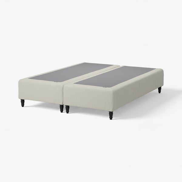 RENFJÄLLET Boxmadras med pocketfjedre, inkl. ben fast/Knisa lys beige, 160x200 cm