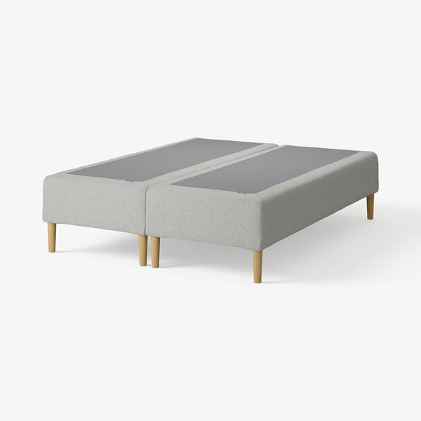RENFJÄLLET Boxmadras med pocketfjedre, inkl. ben medium/Tibbleby beige/grå, 180x200 cm