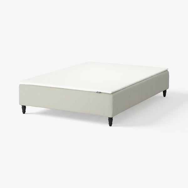 RENFJÄLLET Boxmadras med pocketfjedre, inkl. ben og topmadras fast/Knisa lys beige Näsfjället, 140x200 cm