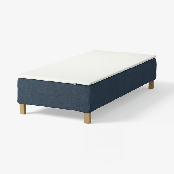 RENFJÄLLET Boxmadras med pocketfjedre, inkl. ben og topmadras medium/Kilanda mørkeblå Näsfjället, 90x200 cm