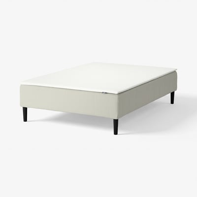 RENFJÄLLET Boxmadras med pocketfjedre, inkl. ben og topmadras medium/Knisa lys beige Näsfjället, 140x200 cm