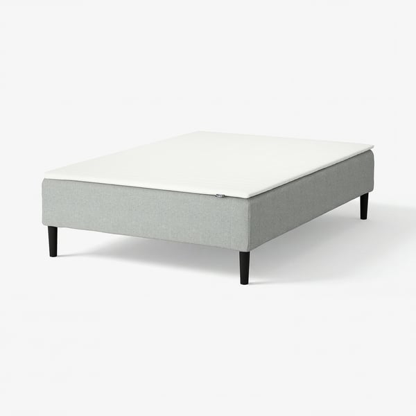 RENFJÄLLET Boxmadras med pocketfjedre, inkl. ben og topmadras medium/Tibbleby beige/grå Näsfjället, 120x200 cm