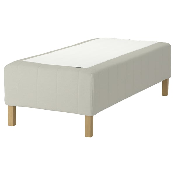 RISHÖJDEN Boxmadras med pocketfjedre, 7 zoner, inkl. ben medium/Knisa lys beige, 90x200 cm