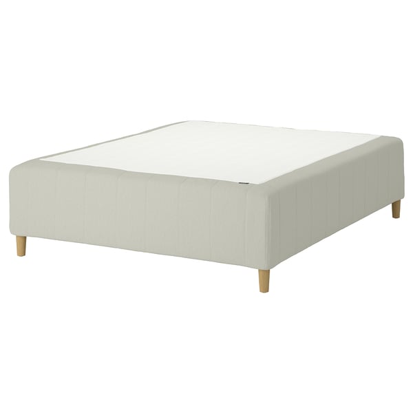 RISHÖJDEN Boxmadras med pocketfjedre, 7 zoner, inkl. ben medium/Knisa lys beige, 160x200 cm