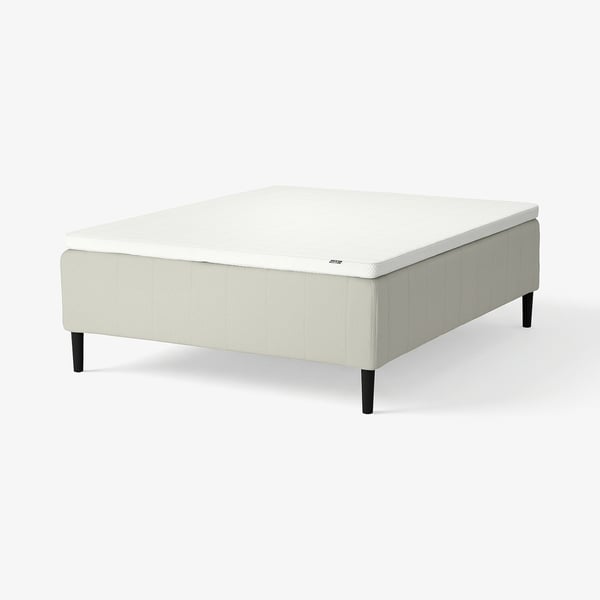 RISHÖJDEN Boxmadras med pocketfjedre, 7 zoner, inkl. ben og topmadras fast/Knisa lys beige Norrsele, 180x200 cm