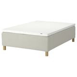 RISHÖJDEN madras, lys beige, stofbetræk, rektangulær, træben.