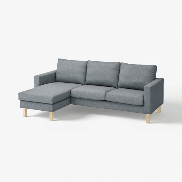SALTSJÖBADEN 3-pers. sofa med chaiselong, Gunnared mellemgrå