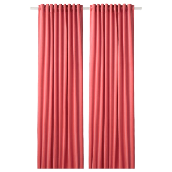SANELA Lysdæmpende gardiner, 2 stk. koralrød 300 cm 140 cm 2.51 kg 4.20 m² 2 stk