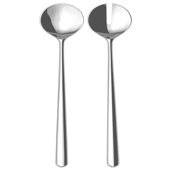 SEDLIG salatbestik, slankt sølv rustfrit stål, klassisk design, essentielt køkkenredskab.