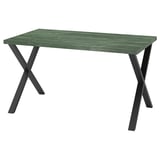 SKÅLSTA Bord, mørk grågrøn marmormønstret/X-formet gråsort, 140x80 cm