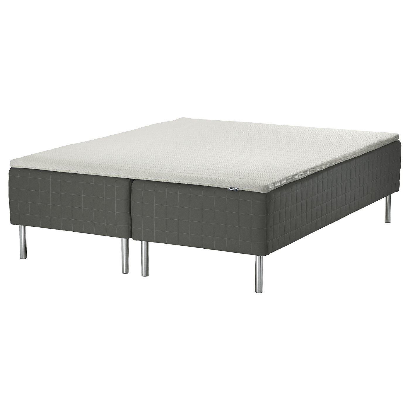 IKEA - SKOTTERUD boxmadras med topmadras, medium mørkegrå/Nisseholm hvid, 160x200 cm