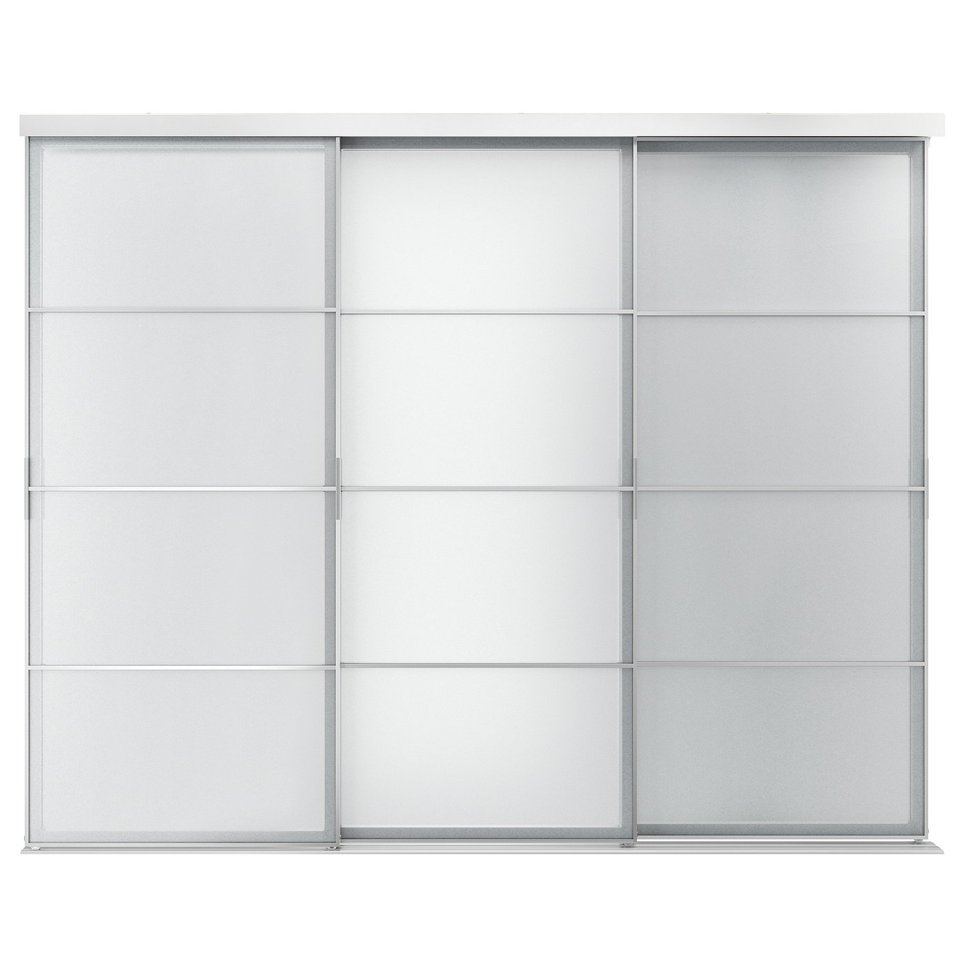Møbelmontering SKYTTA / SVARTISDAL Skydedør, kombination, aluminium/hvid papir, 301×240 cm