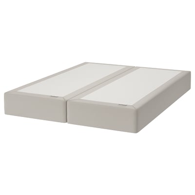 IKEA SNARUM sengebunden. Dens hvide, rektangulære og et polstret trædesign med metalstik.