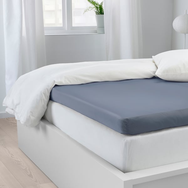 SÖMNTUTA kuvertlagen til topmadras blågrå 400 Tomme² 200 cm 160 cm 8 cm