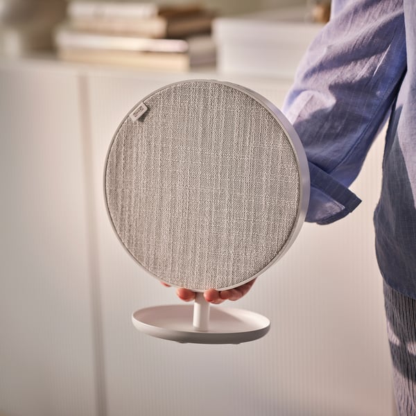 SOLSKYDD Bærbar Bluetooth-højttaler, hvid, 19 cm